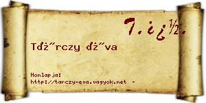 Tárczy Éva névjegykártya