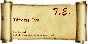 Tárczy Éva névjegykártya